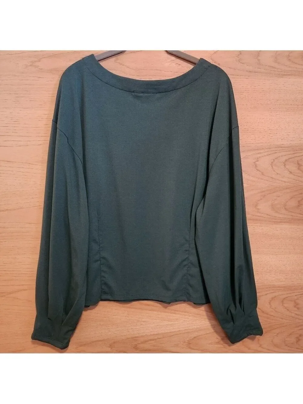 PROLOGUE WOMEN'S BALLOON DROP SLEEVE DARTED CUFF TOP SHIRT GREEN NWOT SIZE XL